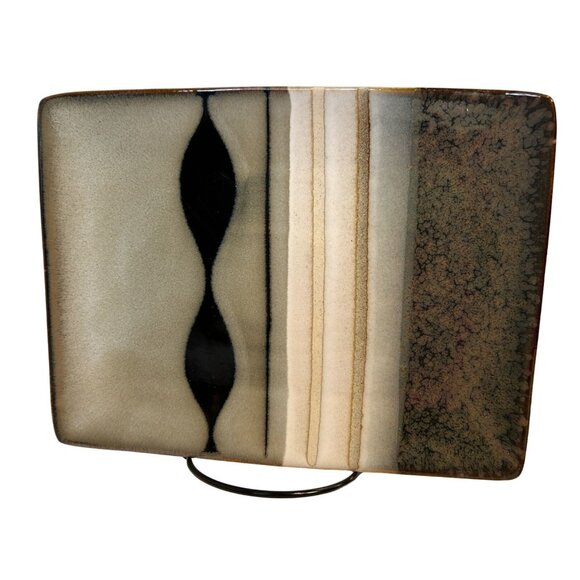 Sango Prelude Black 4508 Rectangular Salad Dessert Plates Set-3 7"x9" *Retired* - Picture 4 of 9